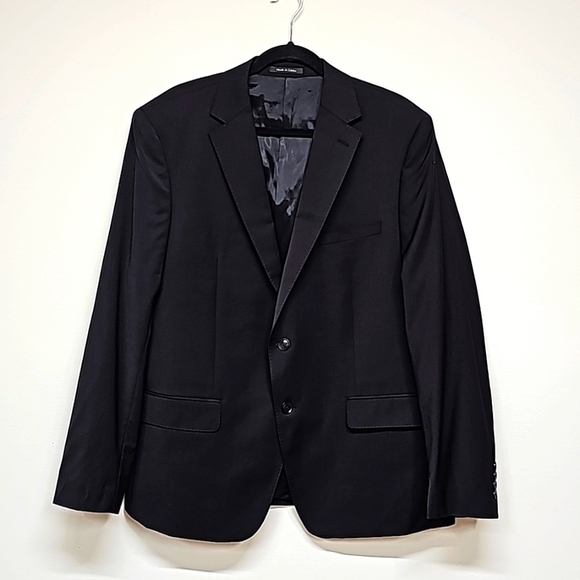Calvin Klein mens suit jacket, slim fit, stretch, wool blend, black, 46 R - Picture 1 of 13
